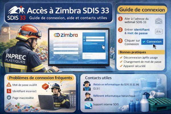 Guide de connexion à Zimbra SDIS 33 : accès, aide et contacts utiles